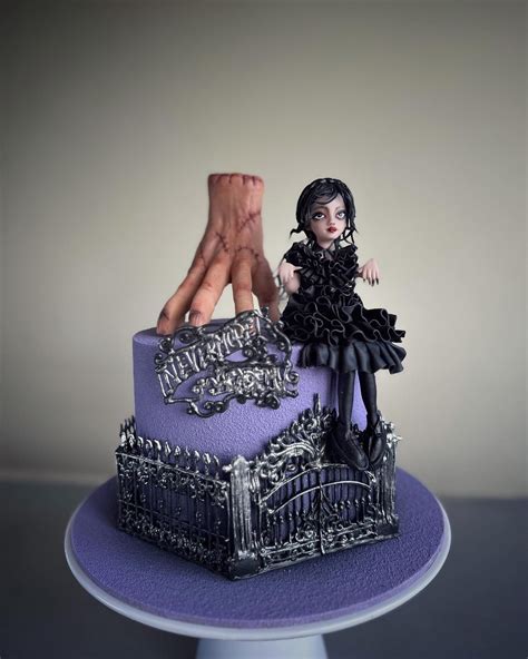 Wednesday Addams Theme Cake 